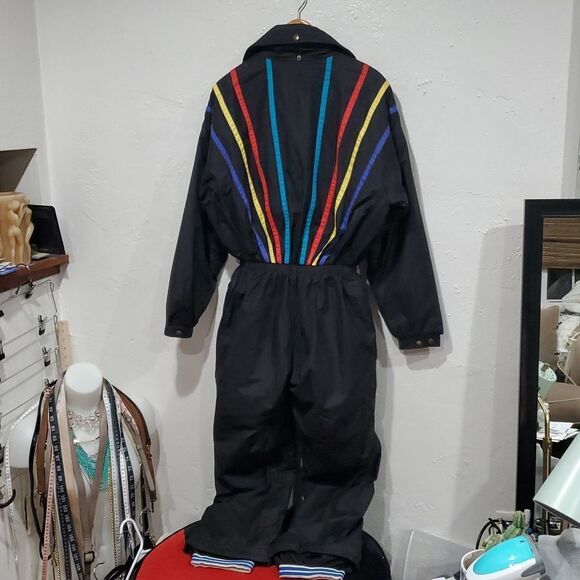Vintage Skimer Ski Suit With Colorful Stripes - Picture 9 of 15